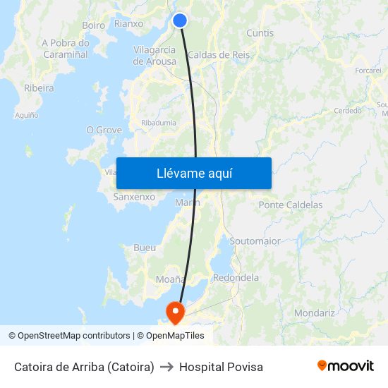Catoira de Arriba (Catoira) to Hospital Povisa map