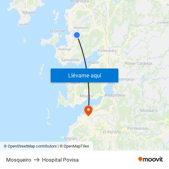 Mosqueiro to Hospital Povisa map