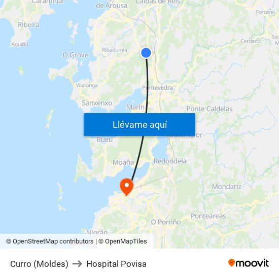 Curro (Moldes) to Hospital Povisa map