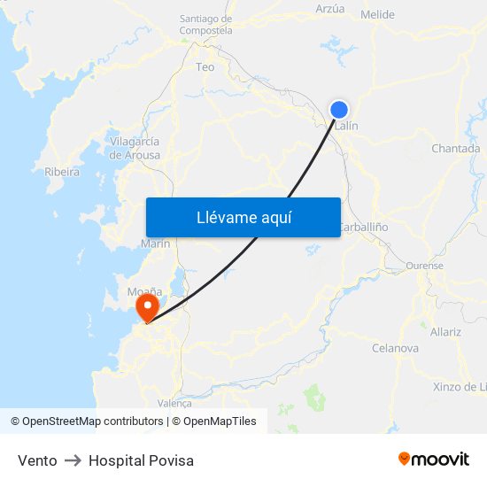 Vento to Hospital Povisa map