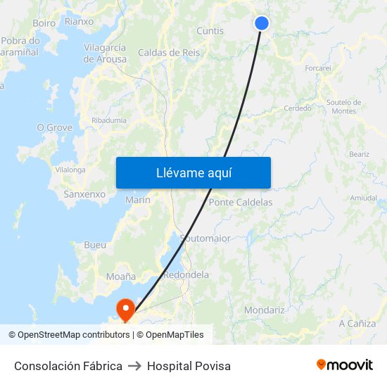 Consolación Fábrica to Hospital Povisa map