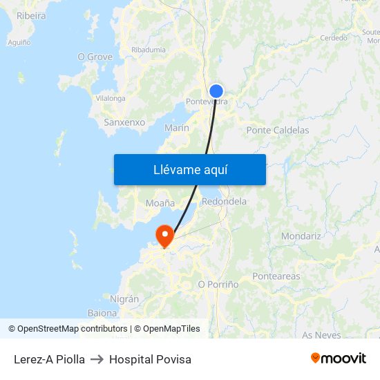 Lerez-A Piolla to Hospital Povisa map