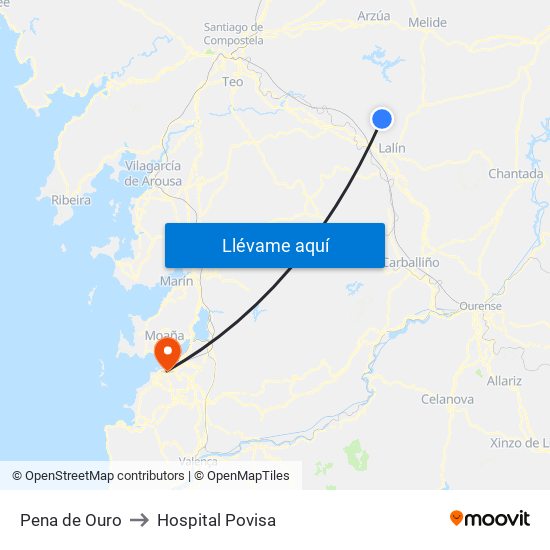 Pena de Ouro to Hospital Povisa map
