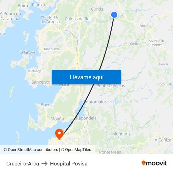 Cruceiro-Arca to Hospital Povisa map