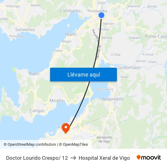 Doctor Lourido Crespo/ 12 to Hospital Xeral de Vigo map