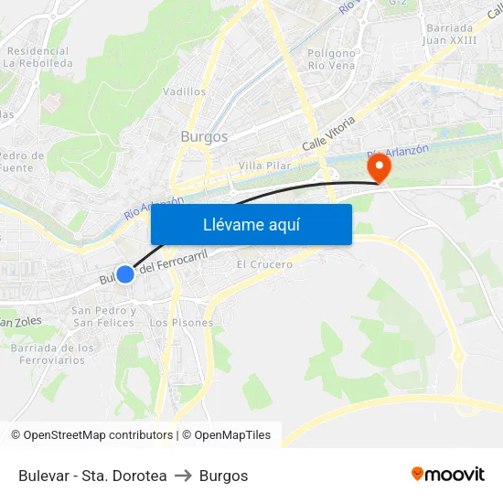 Bulevar - Sta. Dorotea to Burgos map