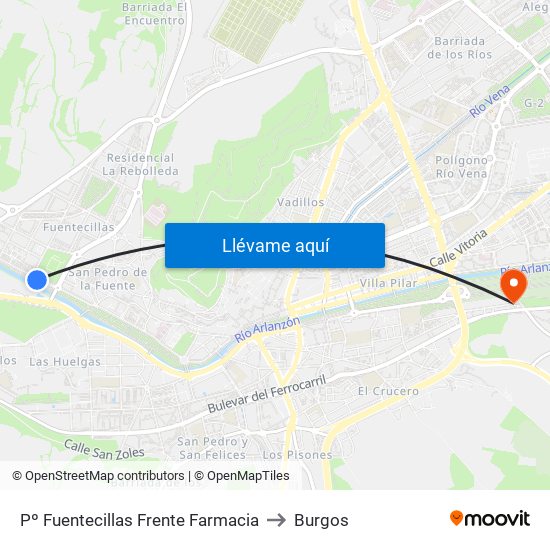 Pº Fuentecillas Frente Farmacia to Burgos map