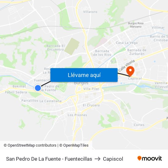 San Pedro De La Fuente - Fuentecillas to Capiscol map