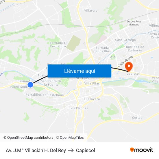 Av. J.Mª Villacián H. Del Rey to Capiscol map