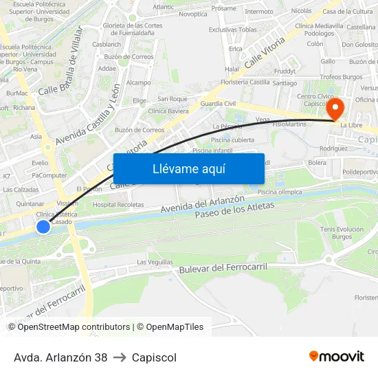 Avda. Arlanzón 38 to Capiscol map