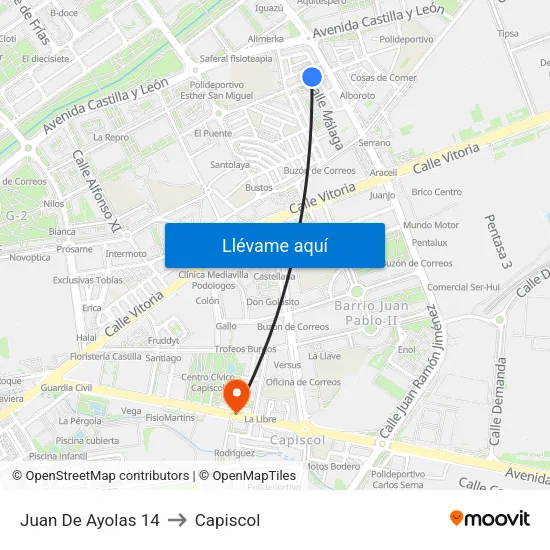 Juan De Ayolas 14 to Capiscol map