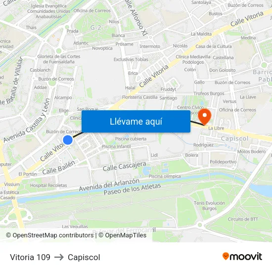Vitoria 109 to Capiscol map