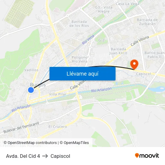 Avda. Del Cid 4 to Capiscol map