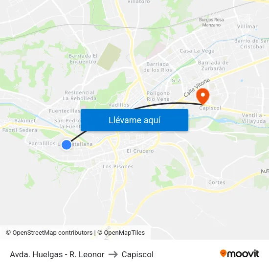 Avda.  Huelgas - R. Leonor to Capiscol map