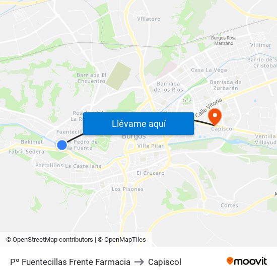 Pº Fuentecillas Frente Farmacia to Capiscol map