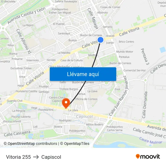 Vitoria 255 to Capiscol map