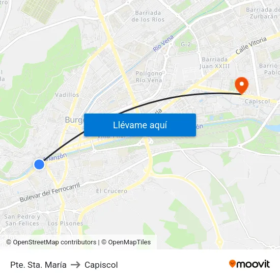 Pte. Sta. María to Capiscol map