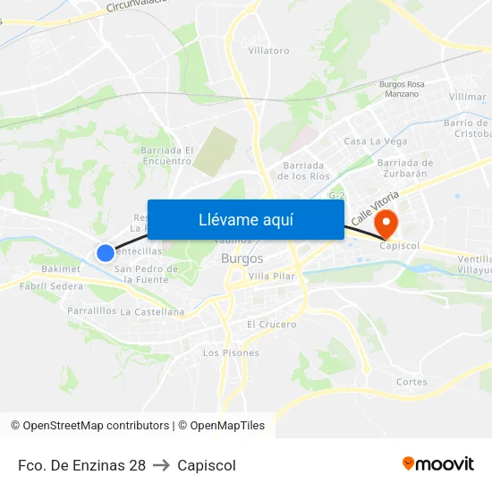 Fco. De Enzinas 28 to Capiscol map