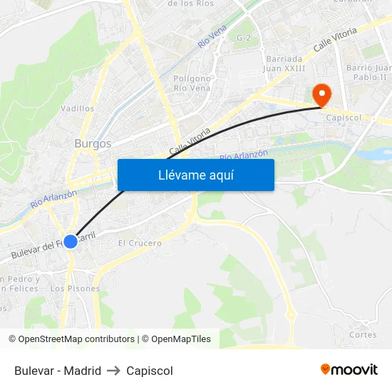 Bulevar - Madrid to Capiscol map