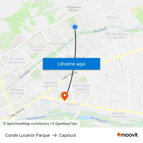 Conde Lucanor Parque to Capiscol map