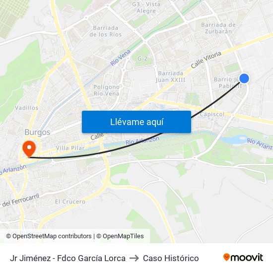 Jr Jiménez - Fdco García Lorca to Caso Histórico map