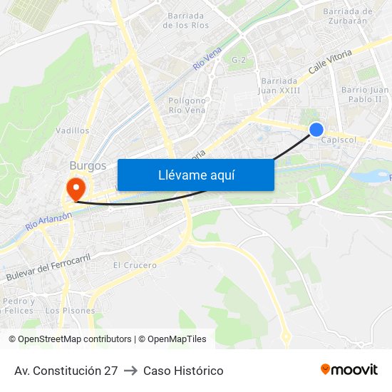 Av. Constitución 27 to Caso Histórico map