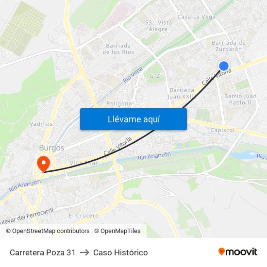 Carretera Poza 31 to Caso Histórico map