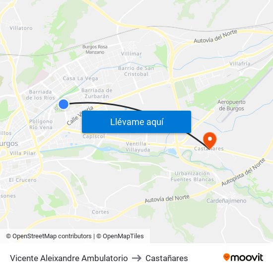 Vicente Aleixandre Ambulatorio to Castañares map