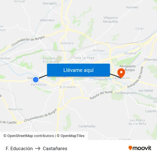 F. Educación to Castañares map