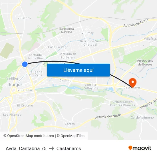 Avda. Cantabria 75 to Castañares map