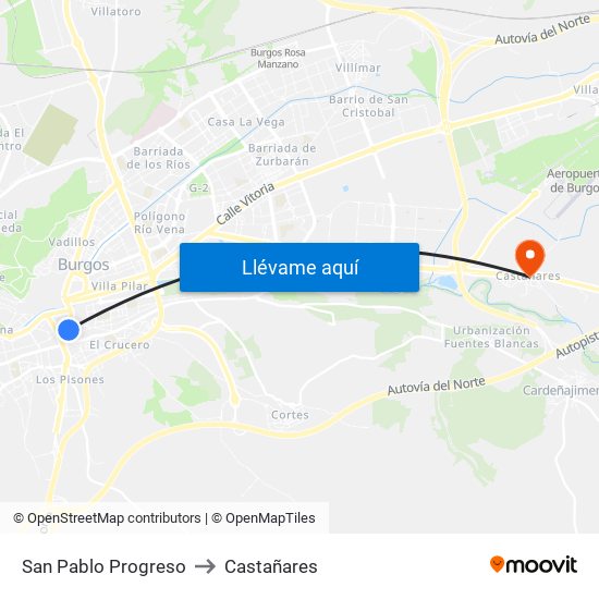 San Pablo Progreso to Castañares map