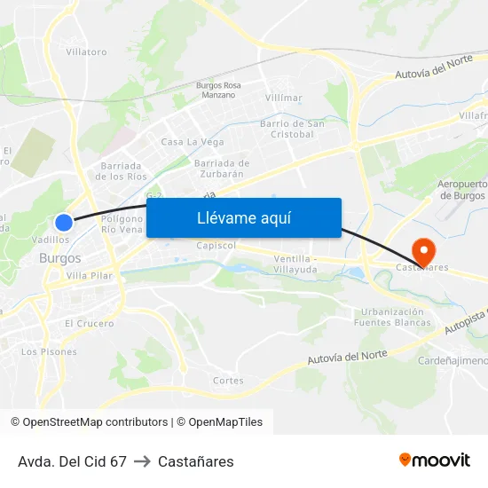 Avda. Del Cid 67 to Castañares map