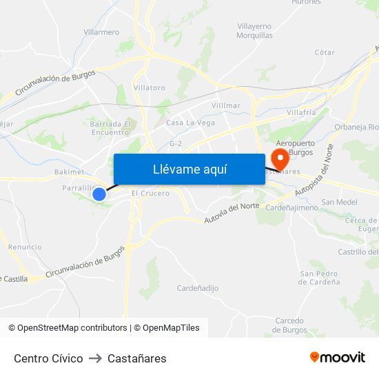Centro Cívico to Castañares map