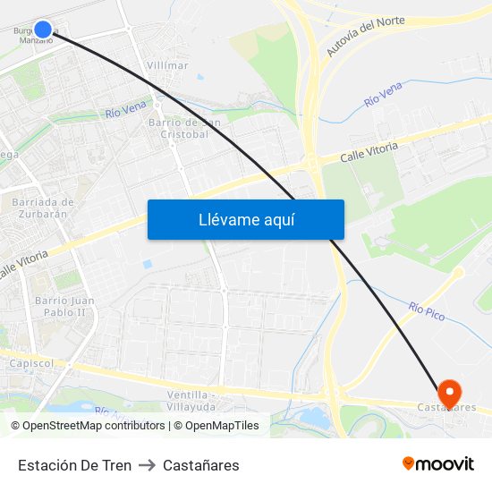 Estación De Tren to Castañares map