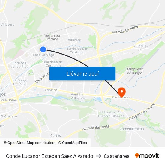 Conde Lucanor Esteban Sáez Alvarado to Castañares map