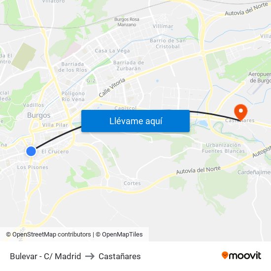 Bulevar - C/ Madrid to Castañares map