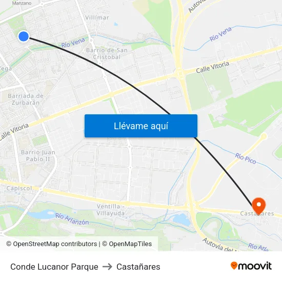 Conde Lucanor Parque to Castañares map