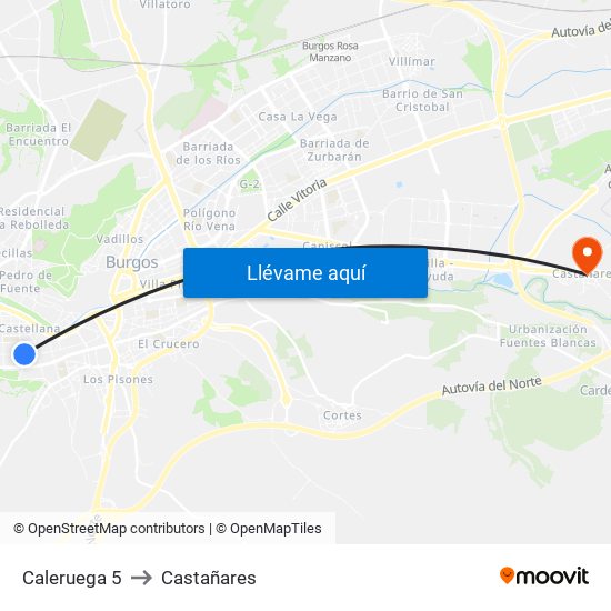 Caleruega 5 to Castañares map