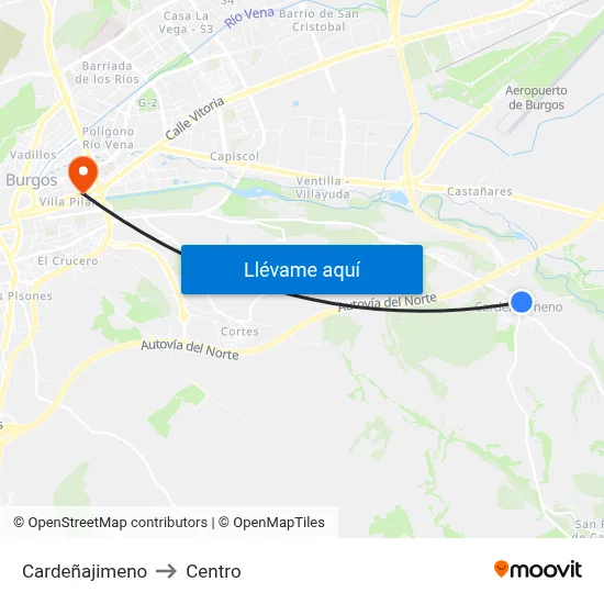 Cardeñajimeno to Centro map