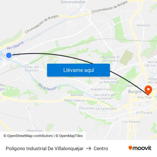 Polígono Industrial De Villalonquéjar to Centro map