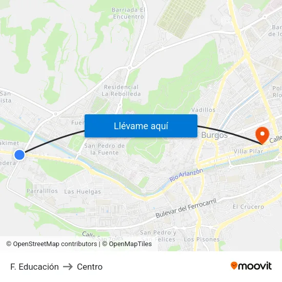 F. Educación to Centro map