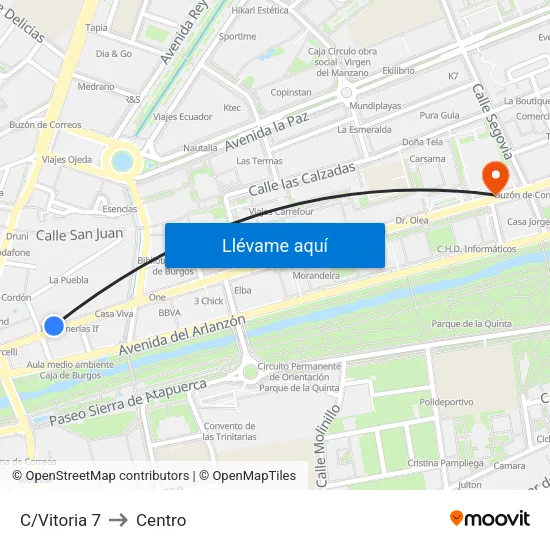 C/Vitoria 7 to Centro map