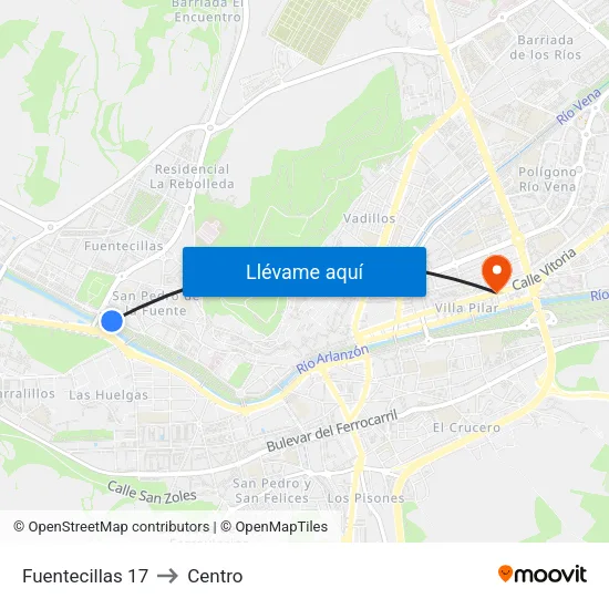 Fuentecillas 17 to Centro map