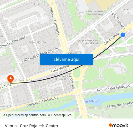 Vitoria - Cruz Roja to Centro map