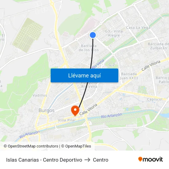 Islas Canarias - Centro Deportivo to Centro map