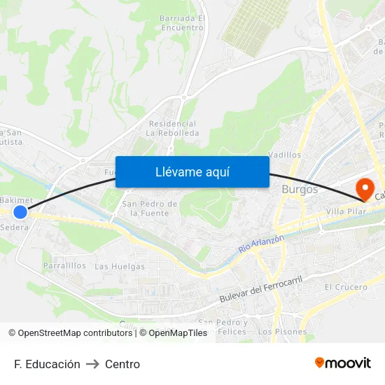 F. Educación to Centro map