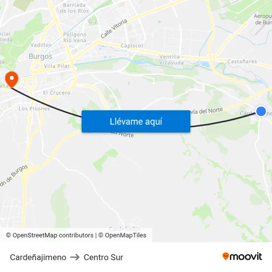 Cardeñajimeno to Centro Sur map