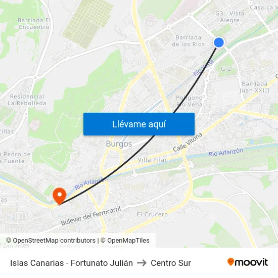 Islas Canarias - Fortunato Julián to Centro Sur map