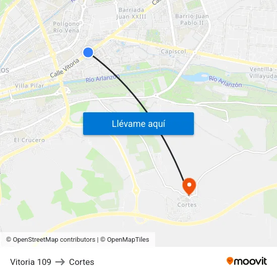Vitoria 109 to Cortes map