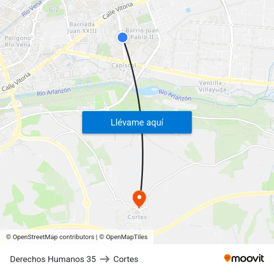 Derechos Humanos 35 to Cortes map